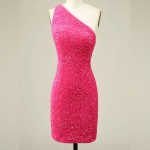 Sequin One Shoulder Dress